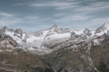 Fototapeta na wymiar View closeup mountains scene in national park Zermatt, Switzerland