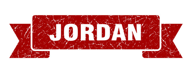 Jordan ribbon. Red Jordan grunge band sign