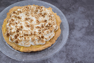 Homemade classic French lemon tart or tarte au citron