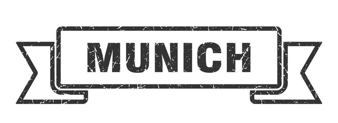 Munich ribbon. Black Munich grunge band sign