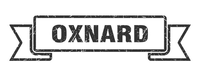 Oxnard ribbon. Black Oxnard grunge band sign