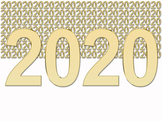 2020 en oro sobre veintes en oro