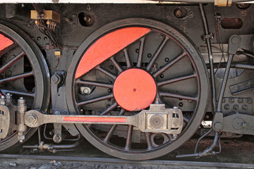 Old locomotive wheel