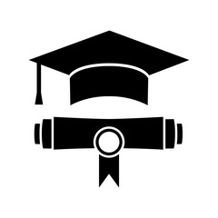 Students cap, education,University avatar, Graduate icon, logo isolated on white background.