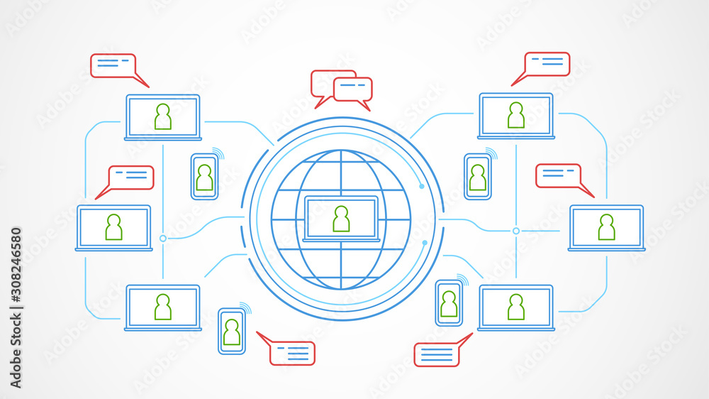 Poster computer networking connection technology