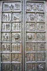 Veliky Novgorod. Magdeburg gate of St. Sophia Cathedral in the Kremlin.