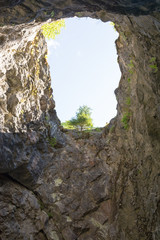 cave in the canyon in Ruskeala