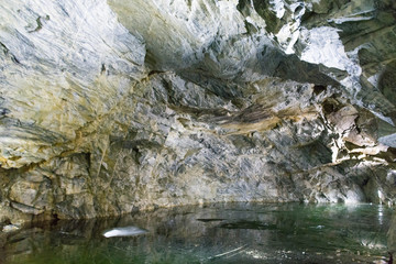 cave in the canyon in Ruskeala