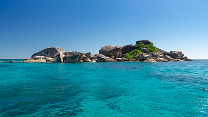 Fototapeta premium Similan islands in Thailand near by Phuket. Best place to diving, swimming. Crystal clear water, white sand.