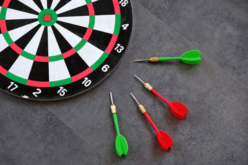 dart arrow stuck and dart board,