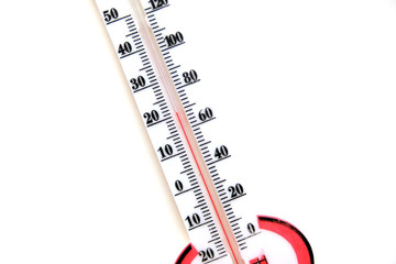 room temperature and red mercury thermometer,