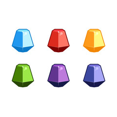 Colorful gems set. fantasy jewelry gems, stone for game. Vector illustration.