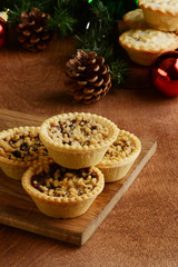 closeup fruit tarts on cutting board