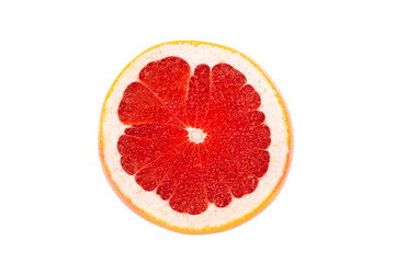Half grapefruit isolated on white background.