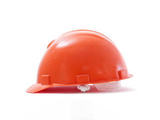 Fototapeta premium Protective helmet of an engineer builder on a white background