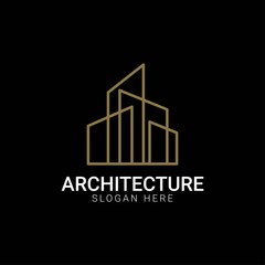 line architecture building logo template