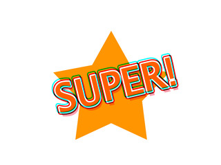 Super label isolated on white background 