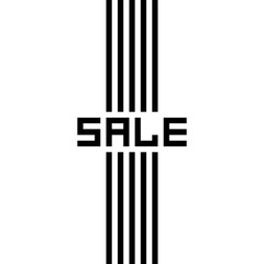 Sale banners with black and white stripes