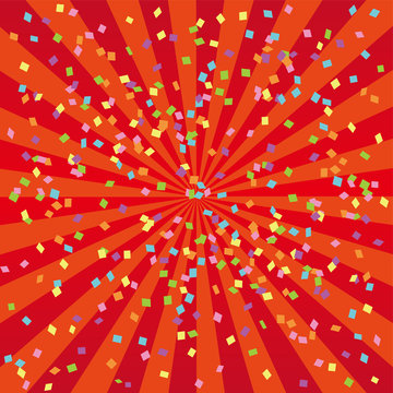 Red, Radial, Confetti, Glitter, Background