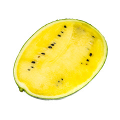 Delicious ripe watermelon (Citrullus lanatus) isolated on white background.concept of fresh fruit in the tropical.