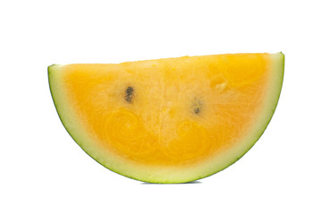 Delicious ripe watermelon (Citrullus lanatus) isolated on white background.concept of fresh fruit in the tropical.