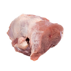 Large piece Raw meat pork loin isolated on white background.food concept for advertising