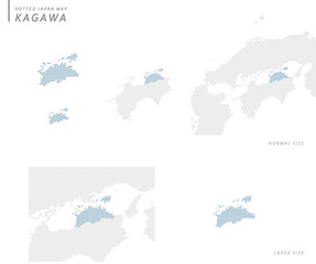 Fototapeta na wymiar dotted Japan map, Kagawa