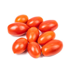 Fresh Red Cherry tomato or sweet baby girl (Solanum lycopersicum var. cerasiforme) isolated on white background