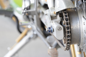 Chains used to drive motorcycle wheels