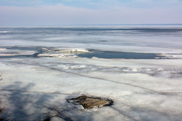 ice on the river - 308255389