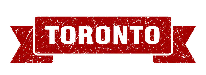 Toronto ribbon. Red Toronto grunge band sign