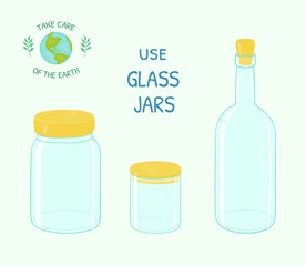 Use glass jars. Glass jars with wooden caps.