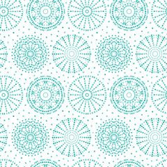 Ethnic Mandalas Seamless pattern. Tribal background with geometric ornament. Hand Drawn doodle Circles of simple geometric shapes. Vector illustration