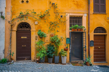 Obraz na płótnie Canvas Old architecture and colorful landscape in Rome