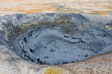 Mud Pots In Namaskard, Iceland