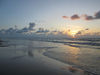 Sunrise and Low Tide on Padre Island in Texas