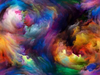 Tuinposter Mix van kleuren Visualisatie van digitale verf