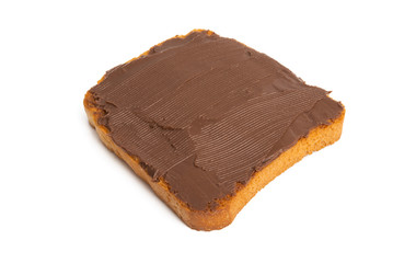 bread with chocolate cream isolated