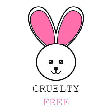 cruelty free logo design with heart shaped rabbit ears