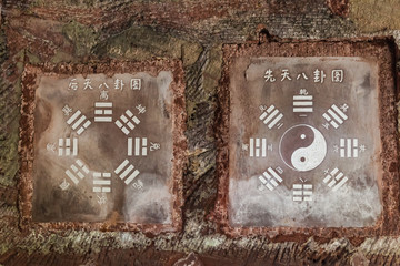 Bagua symbols on stone