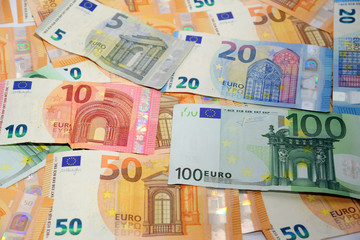 Euro money banknote - economy crisis and bank