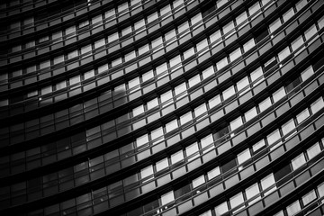 Fototapeta premium Corporate office building in Milan - detail in black and white tones.