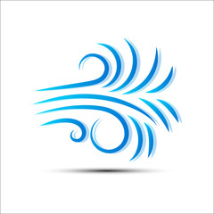 Obraz premium Vector illustration of wind icon isolated on white.
