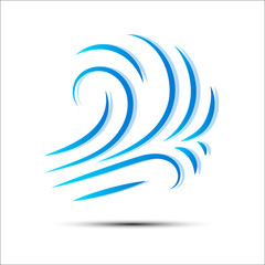 Vector illustration of wind icon isolated on white.