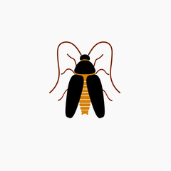 Cockroach icon. Black color. Vector. Logos or emblems. Isolated.