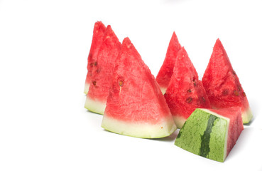 watermelon slices on a white background