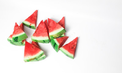 watermelon slices on a white background