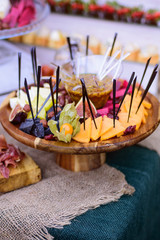 Delicacies and snacks on a buffet or banquet. Catering.