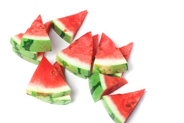 watermelon slices on a white background