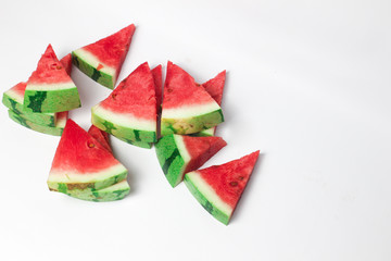 watermelon slices on a white background